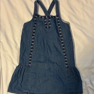 Hanna Andersson Blue Denim Embroidered Girls Sundress